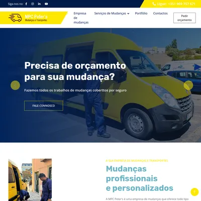 Screenshot do site MPC Mudanças