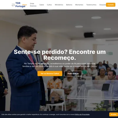 Screenshot do site TDR Portugal